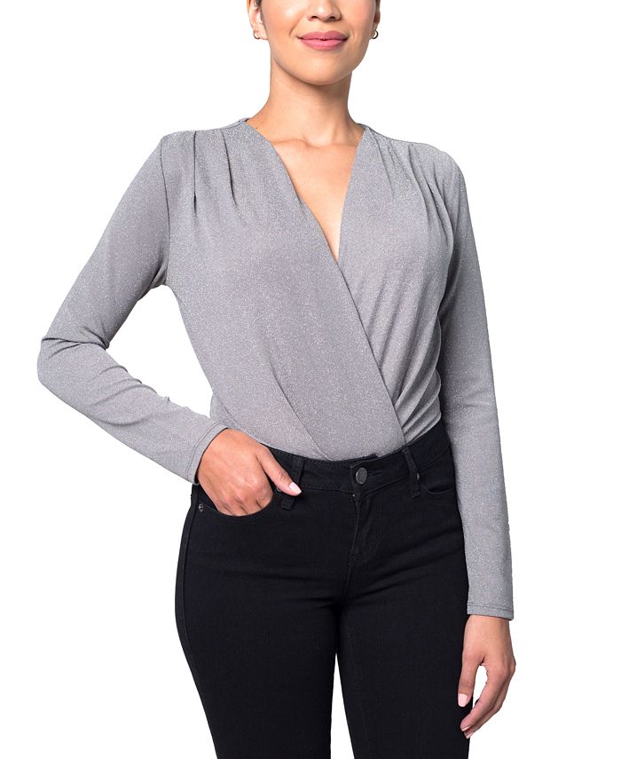 Body feminino Kit + Sky Glitter Party cinza tamanho grande