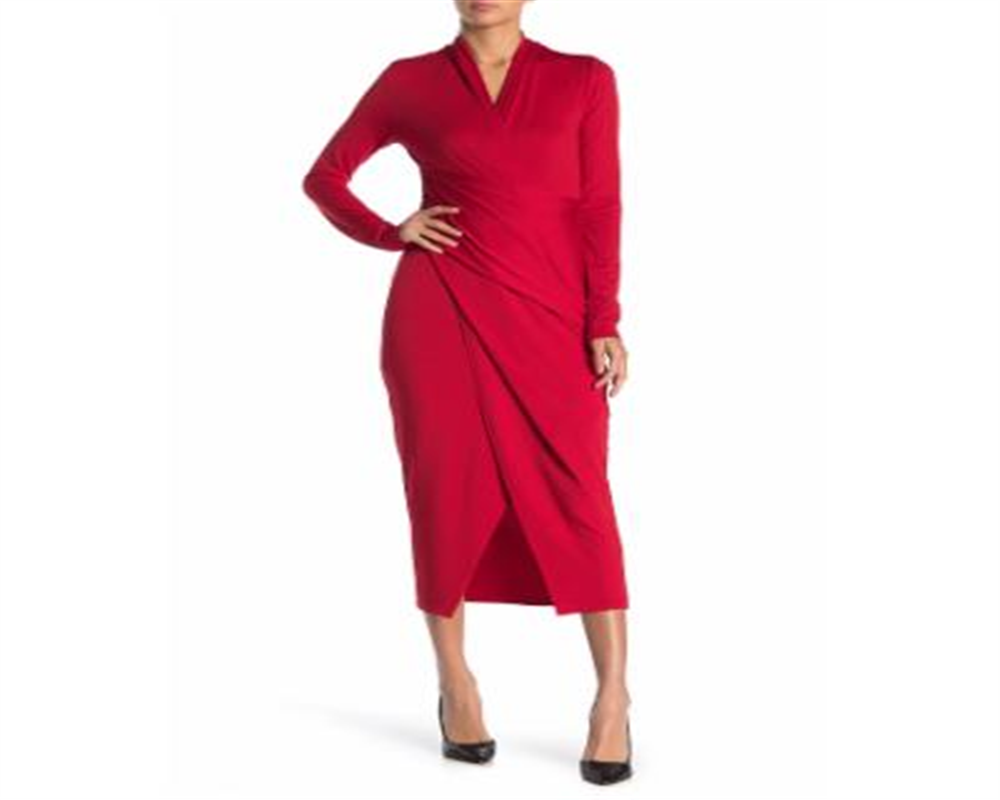 Vestido de malha Bret feminino Rachel Roy, vermelho, tamanho pequeno