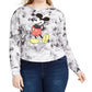 Love Tribe Top Feminino Trendy Plus Tie Dye Mickey Mouse Estampa Gráfica Branco Tamanho 2X