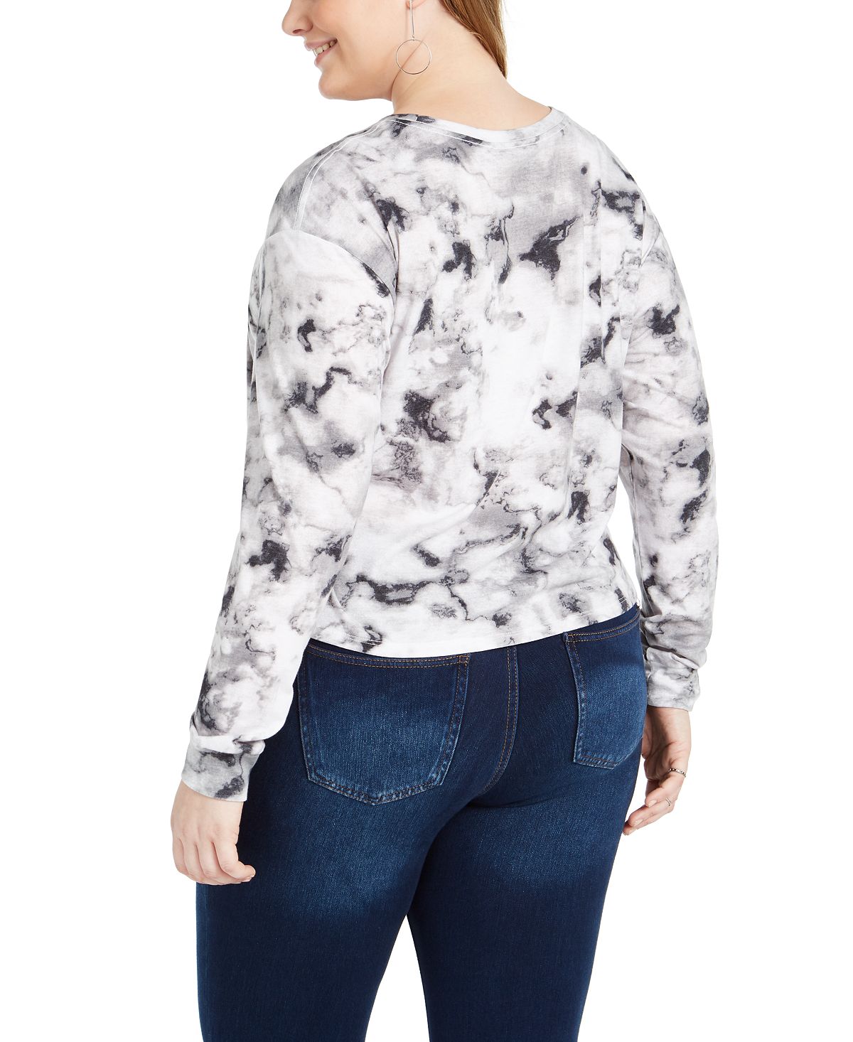 Love Tribe Top Feminino Trendy Plus Tie Dye Mickey Mouse Estampa Gráfica Branco Tamanho 2X