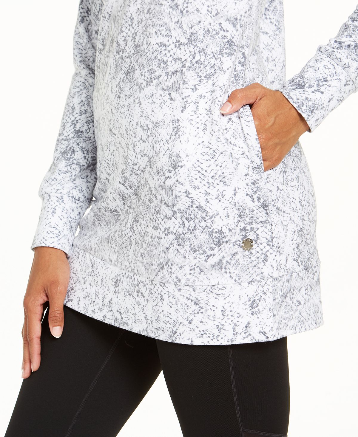 Túnica fitness feminina com estampa de cobra Ideology, branca, tamanho XL