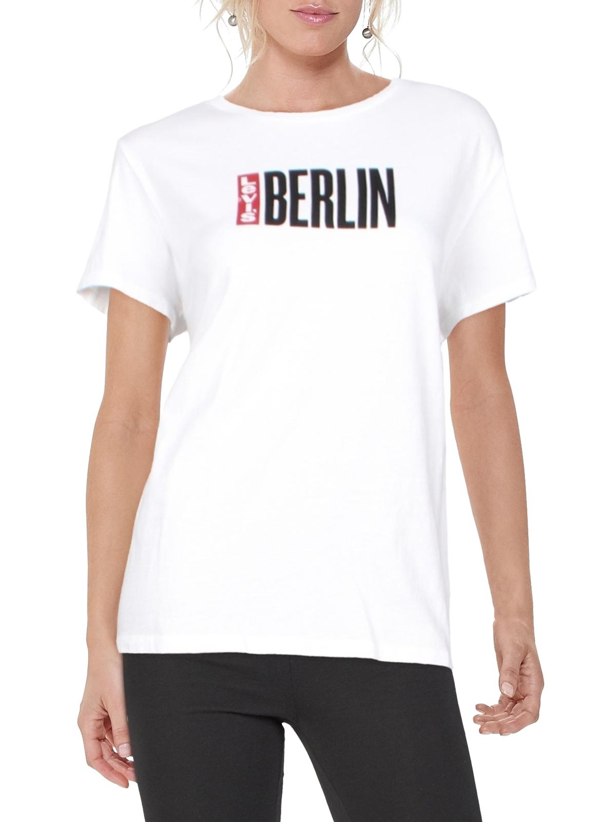 Camiseta Levi's Feminina Batwing Logo Cotton Cities Branca Tamanho X-G