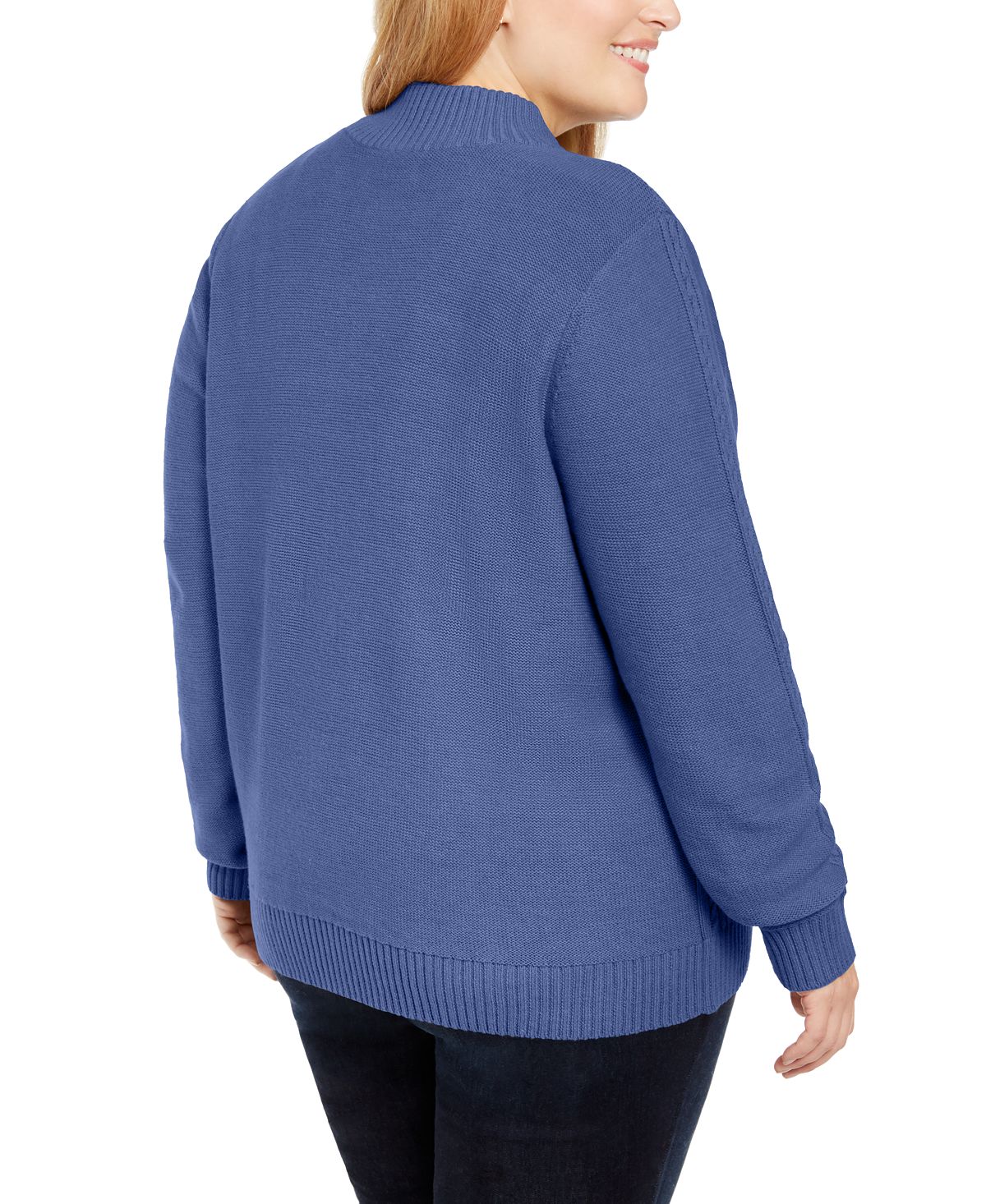 Karen Scott Suéter Cardigan Feminino Plus Cable Knit Marrom Tamanho -1X
