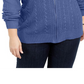 Karen Scott Suéter Cardigan Feminino Plus Cable Knit Marrom Tamanho -1X