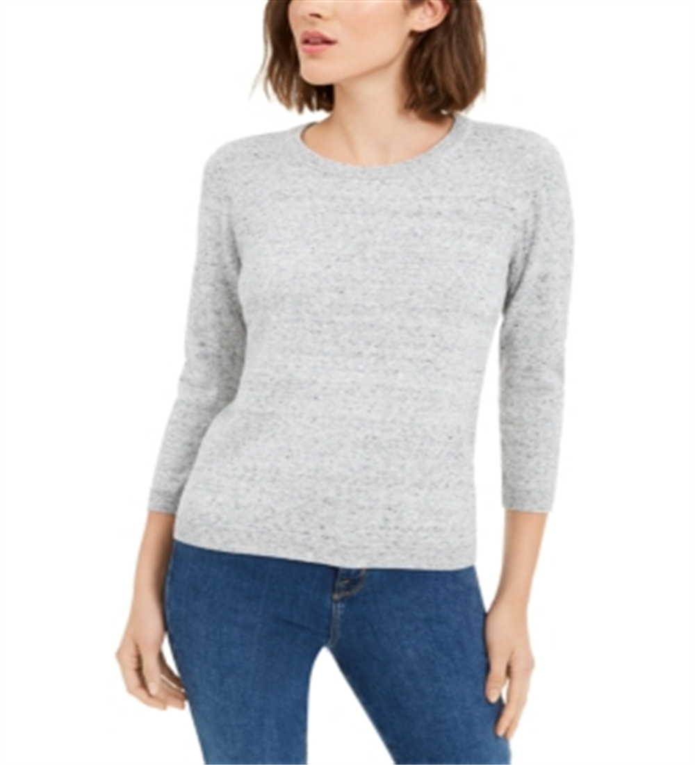 Suéter feminino Maison Jules com manchas cinza, tamanho X-S