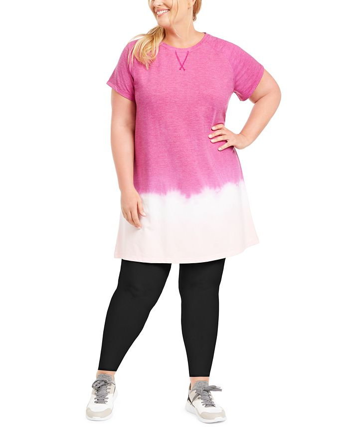 Vestido camiseta tie-dye feminino Ideology, roxo, tamanho 3X