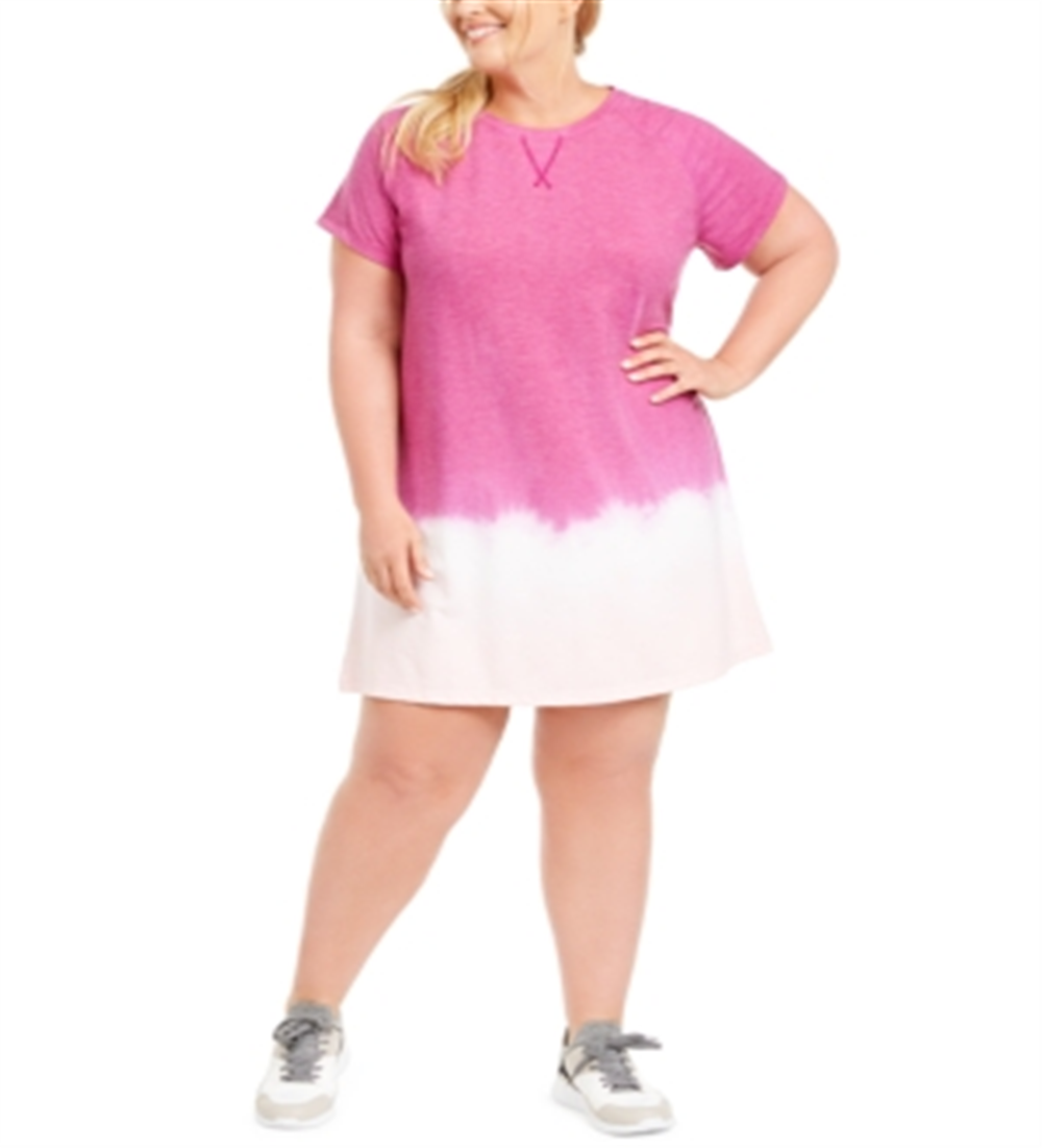 Vestido camiseta tie-dye feminino Ideology, roxo, tamanho 3X