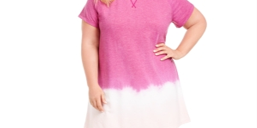 Vestido camiseta tie-dye feminino Ideology, roxo, tamanho 3X