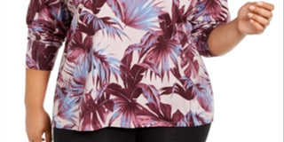 Calvin Klein Moletom com capuz feminino com estampa de logotipo roxo tamanho 1X