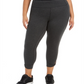 Calça legging feminina Calvin Klein Performance Keyhole Hem cinza tamanho -2X