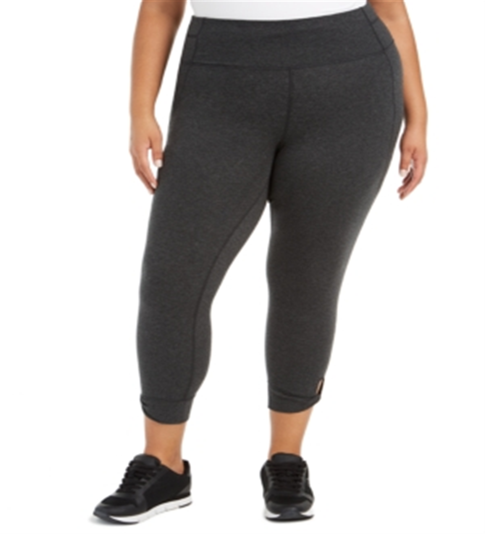 Calça legging feminina Calvin Klein Performance Keyhole Hem cinza tamanho -2X