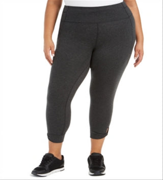 Calça legging feminina Calvin Klein Performance Keyhole Hem cinza tamanho -2X