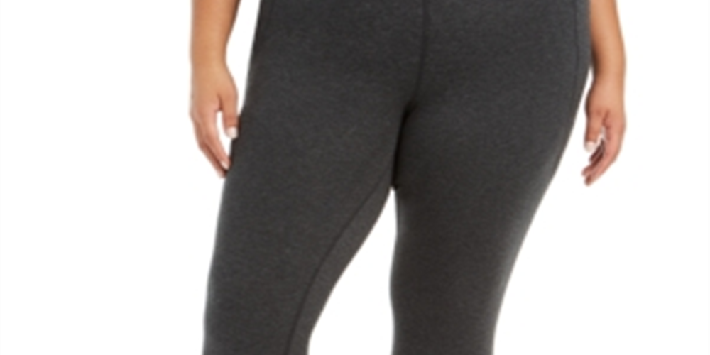 Calça legging feminina Calvin Klein Performance Keyhole Hem cinza tamanho -2X
