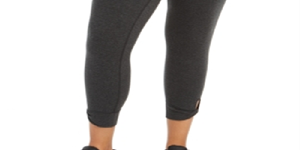 Calça legging feminina Calvin Klein Performance Keyhole Hem cinza tamanho -2X