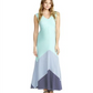 Vestido longo de maternidade com corte enviesado para mulheres, tamanho P, verde