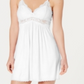 Camisola de noite feminina INC International Concepts Heavenly Soft Lace TrimKnit Lingerie branca tamanho M