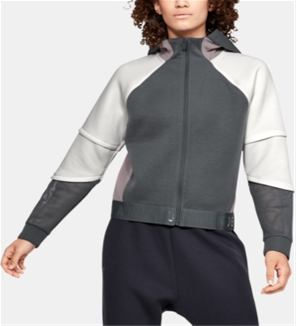 Under Armour Unstoppable Move Zip Cropped Hoodie Feminino Cinza Tamanho XS