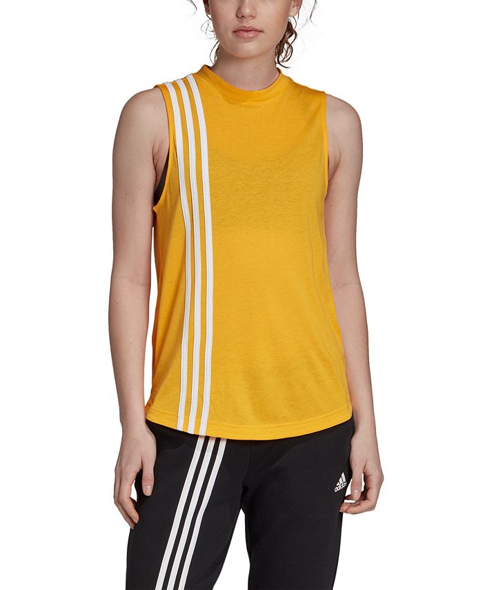 Camiseta regata feminina Adidas Workout Training, amarela, tamanho G