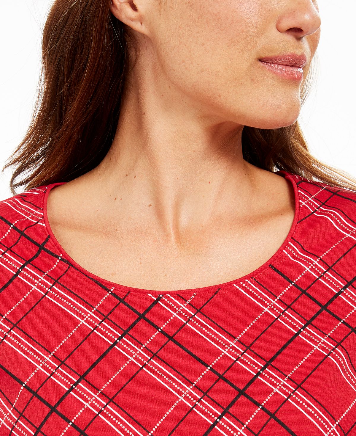 Karen Scott Top xadrez feminino pequeno vermelho tamanho pequeno GG
