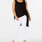 Alfani Feminino Plus Hi-Low Side Knot Top Preto Tamanho 3X