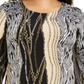 Blusa assimétrica feminina estampada plus size 3/4 da NY Collection, preta, tamanho 3X