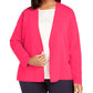 Casaco suéter feminino Alfani plus size com agulha completa rosa tamanho 1X