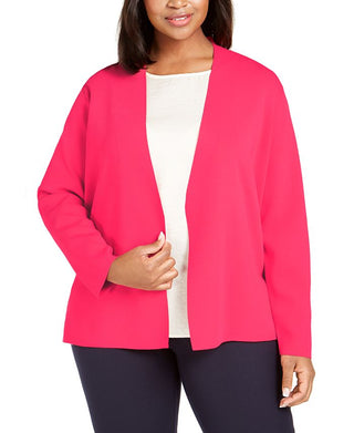 Casaco suéter feminino Alfani plus size com agulha completa rosa tamanho 1X