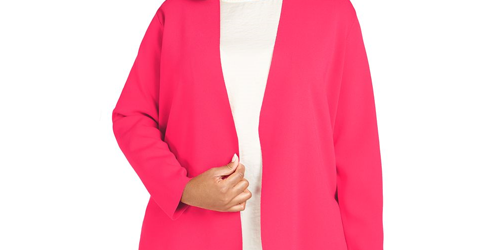 Casaco suéter feminino Alfani plus size com agulha completa rosa tamanho 1X
