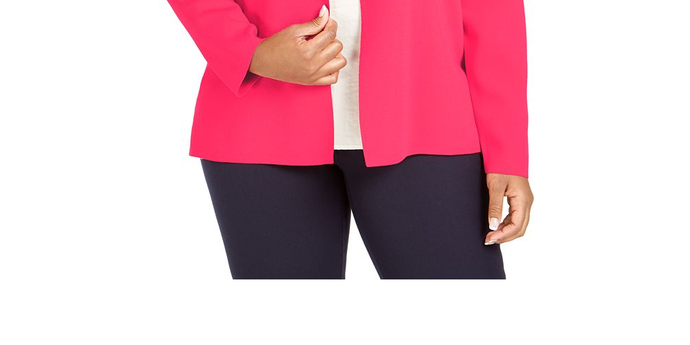 Casaco suéter feminino Alfani plus size com agulha completa rosa tamanho 1X