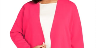 Casaco suéter feminino Alfani plus size com agulha completa rosa tamanho 1X