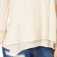 Top feminino estilo &amp; co com bainha de lenço e renda, bege, tamanho médio