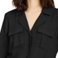 Camisa feminina com amarração frontal da INC International Concepts, preta, tamanho grande