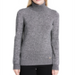 Calvin Klein Suéter Feminino Manga Longa Gola Alta Cinza Tamanho X-G
