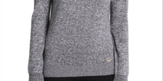 Calvin Klein Suéter Feminino Manga Longa Gola Alta Cinza Tamanho X-G