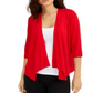 Cardigan feminino Alfani com frente aberta e drapeado, tamanho X-G, vermelho