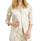 Blazer feminino Alfani com estampa floral e manga 3/4, bege, tamanho grande