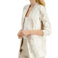 Blazer feminino Alfani com estampa floral e manga 3/4, bege, tamanho grande
