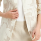 Blazer feminino Alfani com estampa floral e manga 3/4, bege, tamanho grande