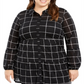 Blusa feminina plus size com estampa floral e camadas, preta, tamanho 0X, da Style &amp; Co