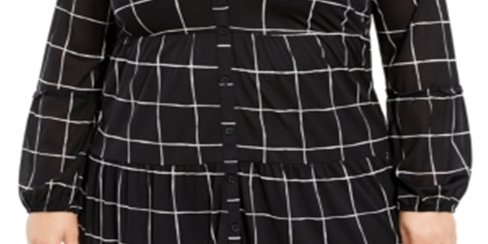 Blusa feminina plus size com estampa floral e camadas, preta, tamanho 0X, da Style &amp; Co