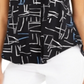 Blusa de malha feminina Alfani estampada manga curta multicolorida tamanho pequeno preta
