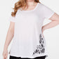 Seven7 Jeans Feminino Trendy Plus Blusa Franzida nas Costas Branca Tamanho 1X