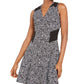 Vestido feminino Michael Kors com estampa de pétalas, preto, tamanho pequeno grande