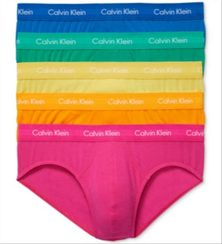 Pacote com 5 cuecas Calvin Klein Pride masculinas, rosa, tamanho G