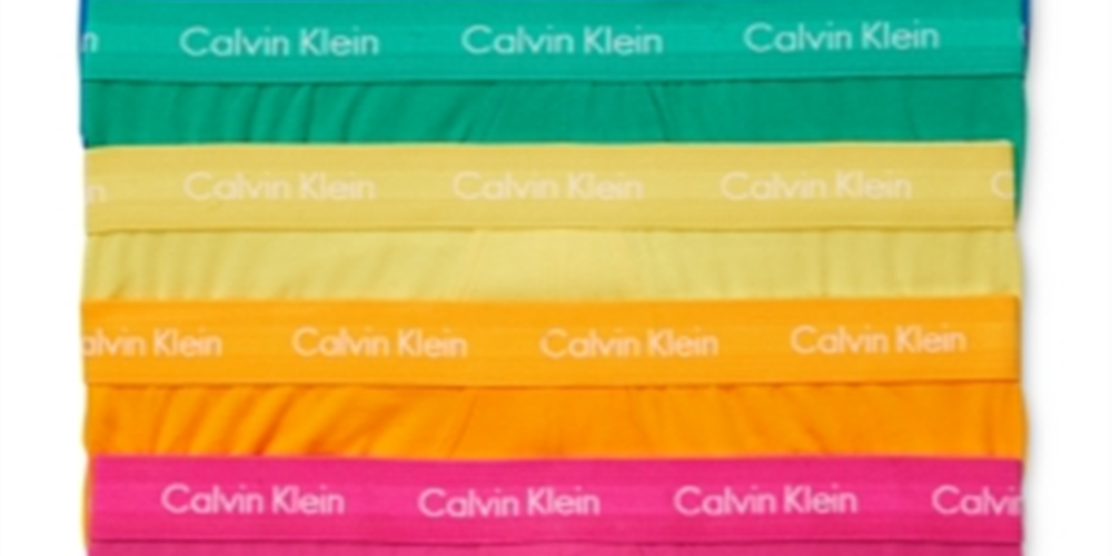 Pacote com 5 cuecas Calvin Klein Pride masculinas, rosa, tamanho G