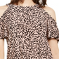 Blusa feminina com estampa de dálmata e ombros descobertos, tamanho pequeno, rosa, da INC International Concepts