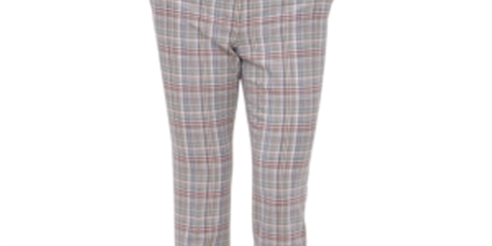 Calça social feminina Tommy Hilfiger Scarlet Glen Plaid reta marrom tamanho 14