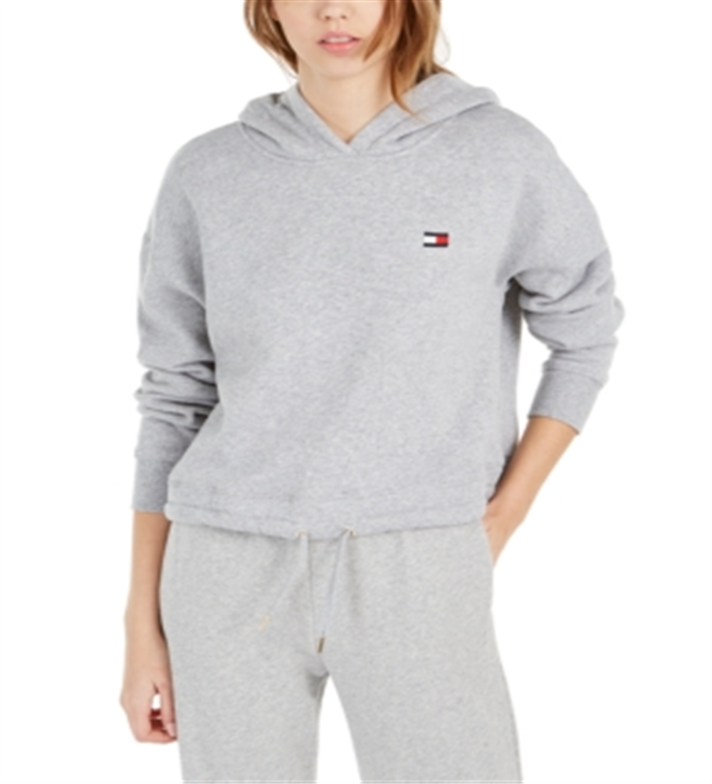 Tommy Hilfiger Moletom com capuz feminino com cordão vermelho tamanho grande