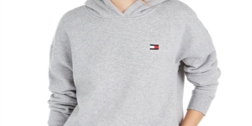 Tommy Hilfiger Moletom com capuz feminino com cordão vermelho tamanho grande