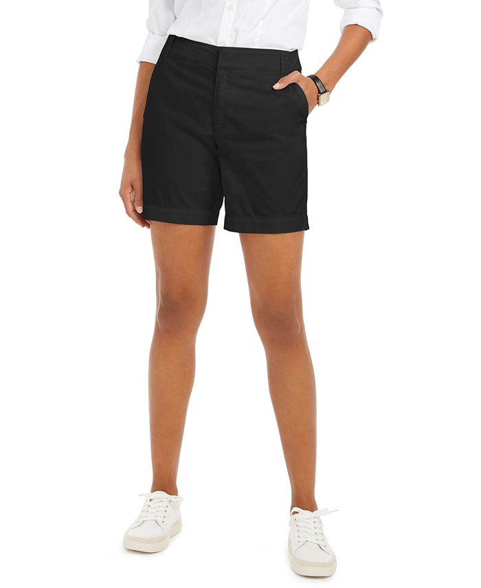 Shorts casuais femininos Charter Club Twill, pretos, tamanho 14